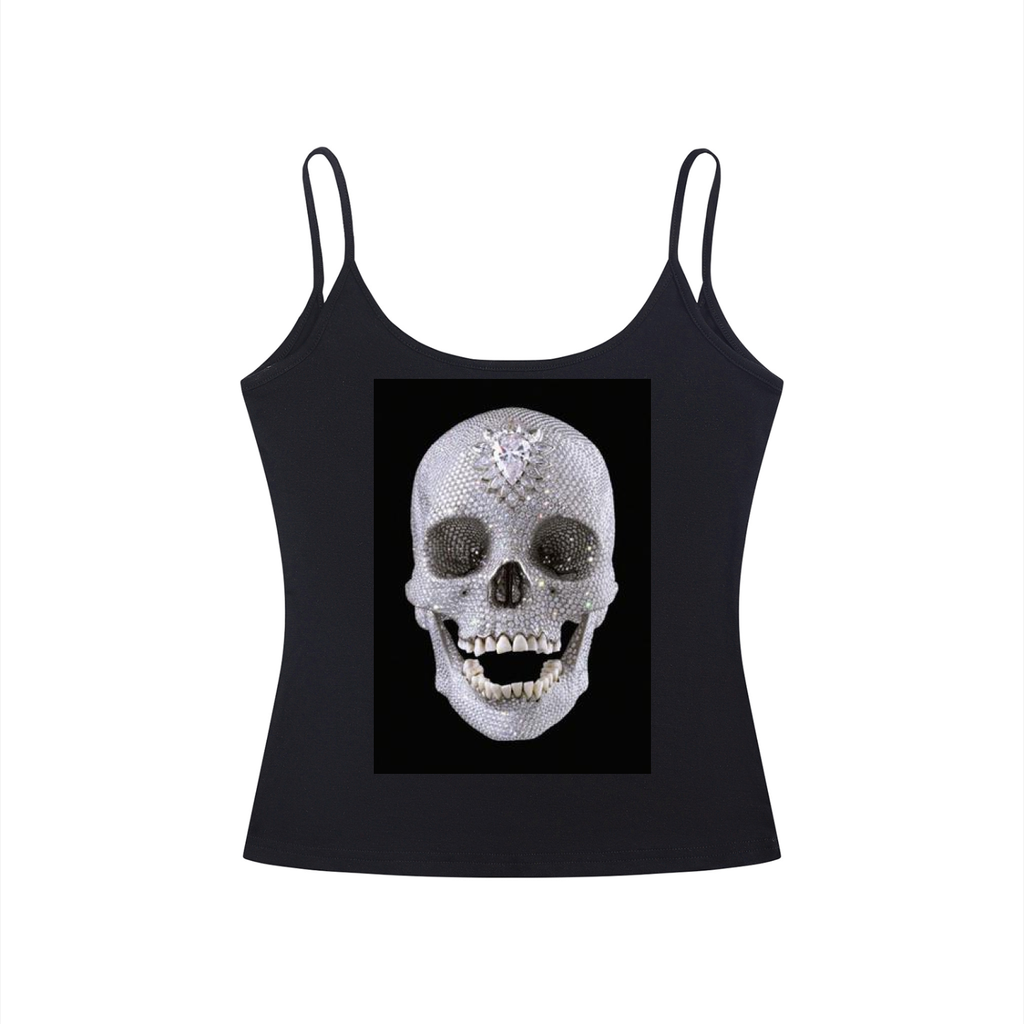 Diamond Skull Women’s Slim Fit Open-Back Tank Top