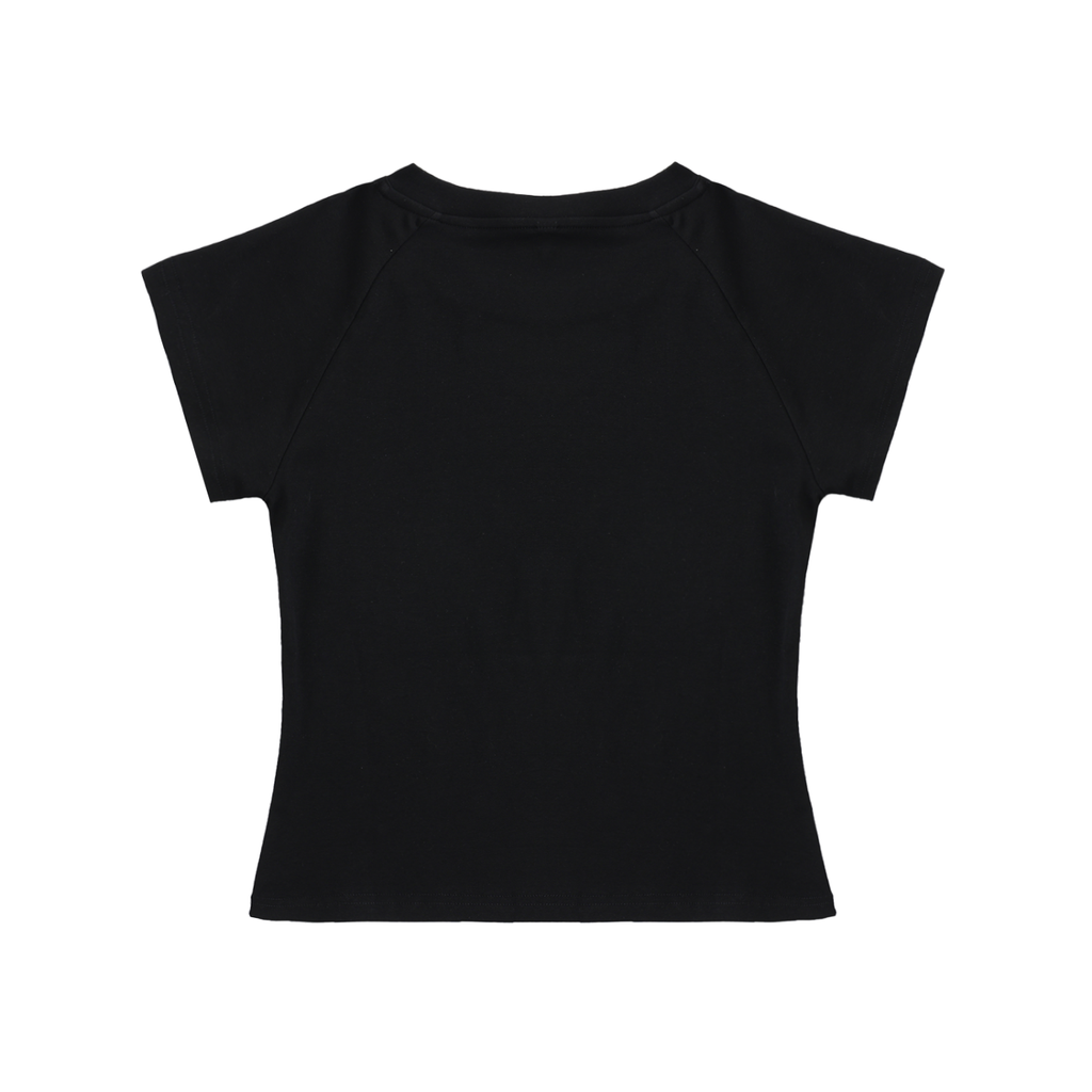 Matt Taylor TV Logo 33 Solid Color Raglan Sleeve Crop Top