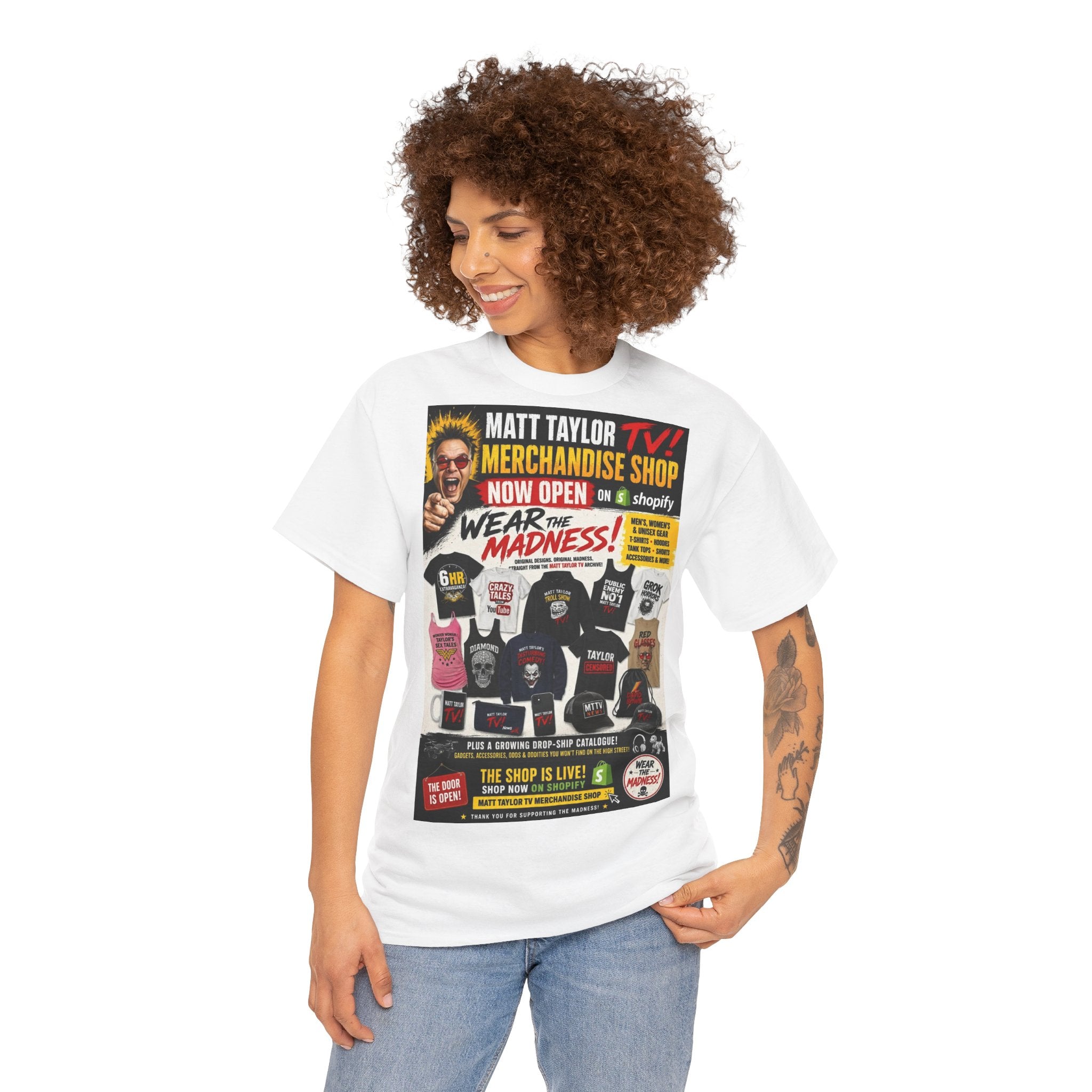 Matt Taylor TV Merchandise Poster T‑Shirt – Shop Now Wear the Madness Graphic Tee