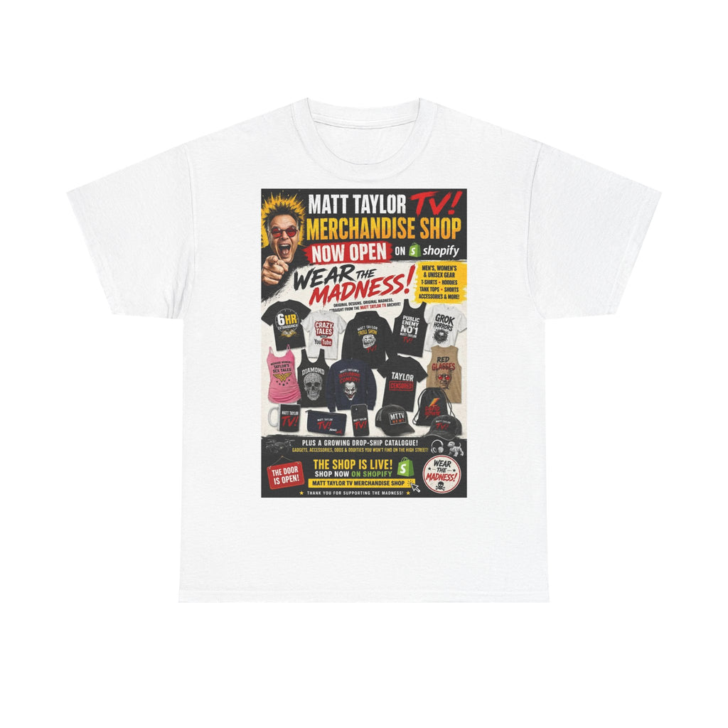 Matt Taylor TV Merchandise Poster T‑Shirt – Shop Now Wear the Madness Graphic Tee